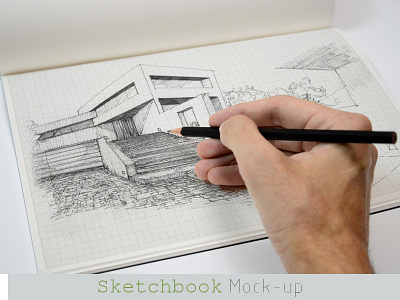 Sketchbook Mockup action art book mockup paper pencil sketch template