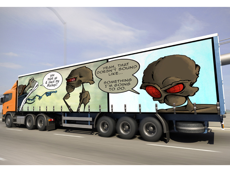 Truck Mockup ads present showcase preview billboard mockup truck