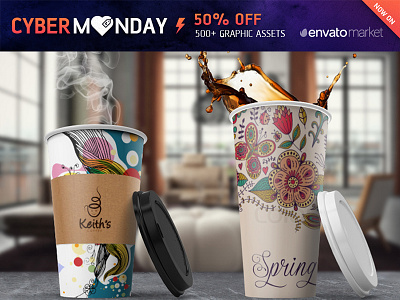 Coffee Cup Mockup *Cyber Monday* brand branding coffee coffee shop cover cup design latte logo mockup preview showcase