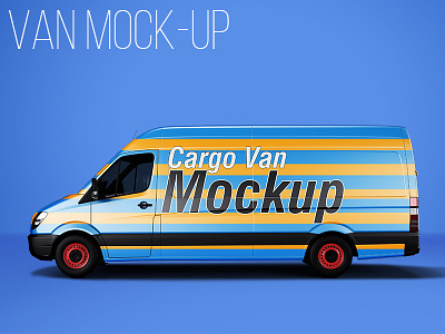 Van Mockup brand branding car cargo delivery mock up mockup print shipping transport van