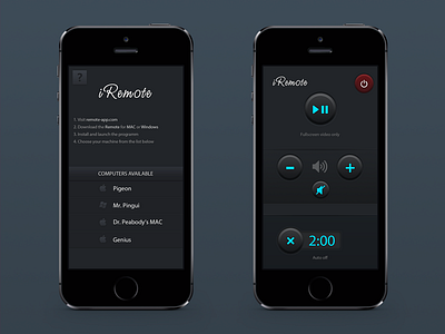 iRemote iPhone app ios iphone remote control ui