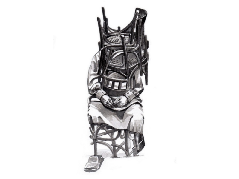 Seated Chairs ink pencil illustration design