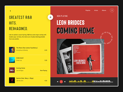 Web Music Player | Retro 🎵 app apple music artist clean ui design desktop inspiration minimal music musicplayer rb red retro song ui ux visual design web web music yellow