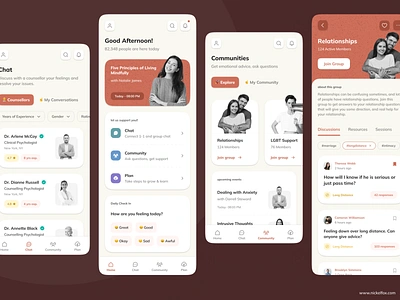 Advice App Concept advice app ask chat clean ui community design figma forum groups home listing minimal selfcare ui visual design