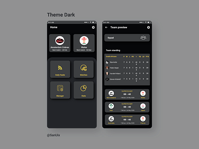 Rugby play dark theme