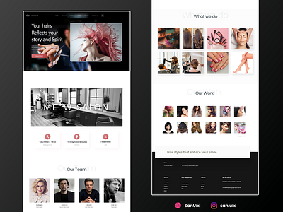 Meew Salon Landing Page adobe xd black bold concept hair salon landing page design minimalism popular design salon top trending web web brainy web design web ux webinspiration website banner website concept website design websites