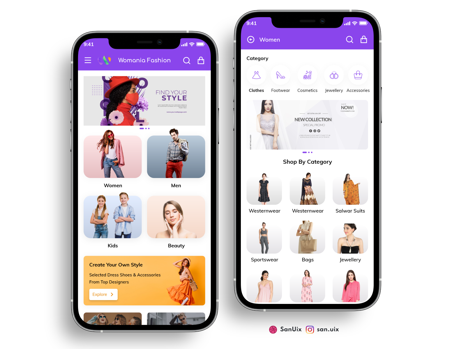 Womania Fashion App by Sandeep singh on Dribbble