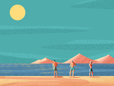 Social distancing beach Illustraion beach beach party character design designer digital illustration digitalart illustration illustrator photoshop summer summertime