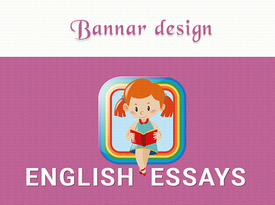 English Essays Offline App-Bannar branding design icon logo