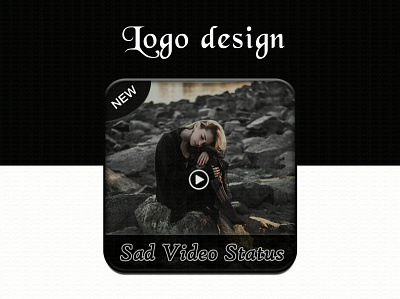 Sad Video Status logo app branding design icon logo