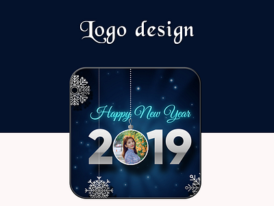 New Year Photo Frame app branding design icon logo ui