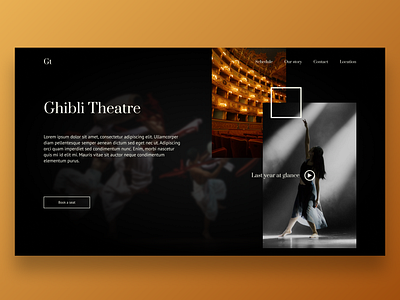 Ghibli Theatre - web landing page app artistic booking branding design graphic design icon illustration logo minimal theatre typography ui ux vector visual design web web design web landing page website