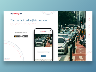 MyParking - web landing page app booking branding car design graphic design icon illustration logo minimal parking typography ui ux vector visual design web web design web landing page website