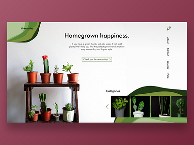 Green Alley - web landing page app branding design e commerce graphic design green icon illustration logo plant plants typography ui ux vector visual design web web design web landing page website