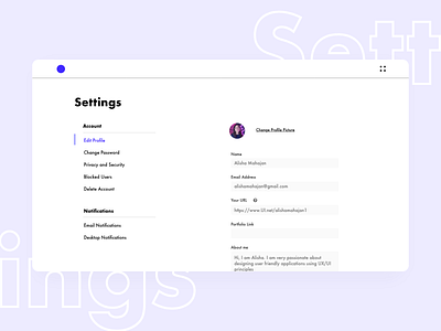 Daily UI 07: Settings