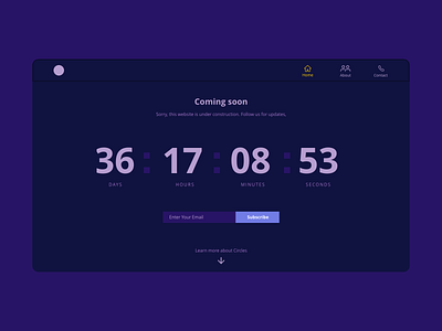 Daily UI 14: Countdown Timer coming soon page countdown timer dailyui dailyuichallenge ui ux