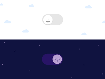 Daily UI 15: On/Off Switch dailyui dailyuichallenge dark mode light mode mobile app switch ui ux