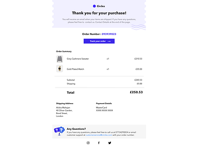 Daily UI 17 : Email Receipt dailyui dailyuichallenge email design email receipt email template ui ux webdesign