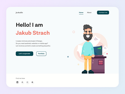 Designer Landing Page clean figma gradient graphic design illustration landing landing page poland portfolio simple ui ui design web web design