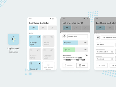 Lights out! - smart home app app design lights mobile smart home ui ux