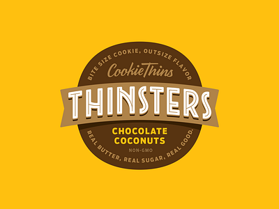 Thinsters cookies gold lunchbox karl hebert lockup logo type