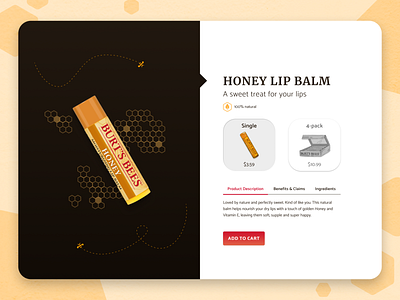 Burt's Bees Product Page branding dailyui design illustration ui