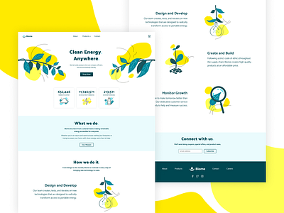 Product Homepage - Biome Renewable Energy branding dailyui design green illustration product page renewable energy ui ux web yellow