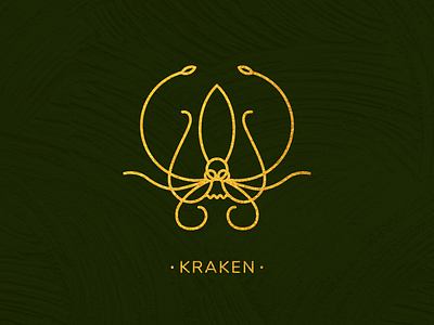 Kraken design gold icon illustration kraken logo nature nautical squid vector