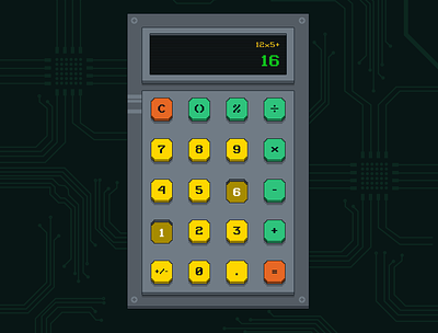 Retro Calculator calculator calculator ui circuits dailyui design pixel retro retro design ui ux vector