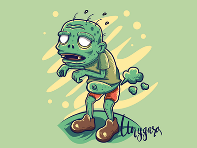Zombie Wants to Know Your Location cartoon illustration vector zombie