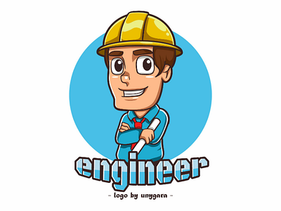 The Engineer cartoon character design engineer logo mascot