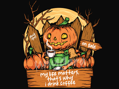 Cute Pumpkin Drink Coffee by Unygara