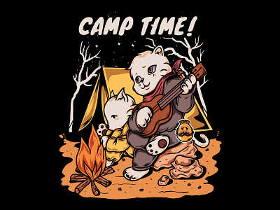 Camping Cat by Unygara