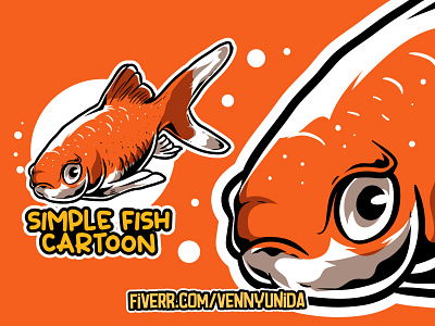 Simple Fish Cartoon artwork cartoon cute design drawing fish fiverr illustration kawaii logo mascot nature orange pet vector water