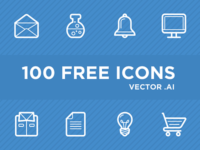 Dribbble Shot 100 Free Icons ai free free icon freebies icon icon pack icon set icons vector icon