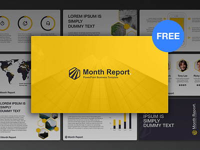 Free PowerPoint template: Month Report design free freebies ipad merketing month report powerpoint pptx presentation report template