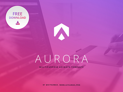 Free Keynote template: Aurora aurora business download free freebies gradient key keynote marketing presentation report template