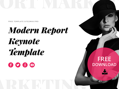 Free Keynote template: Modern Report business download free freebies key keynote marketing modern presentation report template