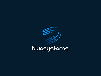 Logo Design Bluesystems branding logo minimalist simple