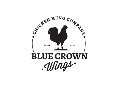 Blue Crown Wings branding logo minimalist simple