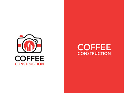 Coffee Construction Logo branding building coffee construction logo minimalist photography real estate symbol