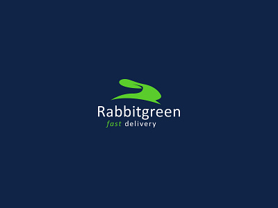 Minimalist design for Rabbitgreen animal branding delivery expedition fast green logo logo design rabbit simple