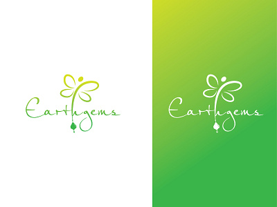 Minimalist logo design for Earthgems branding diamond gems letter logo logo design luxury minimalist simple