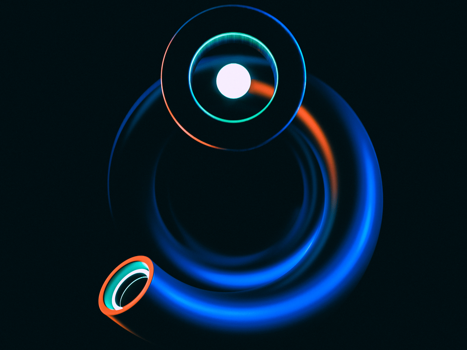 J - 36 Days of Type 07 36daysoftype07 3d abstract blue cinema 4d helix light lighting orange render retro simple tube vintage