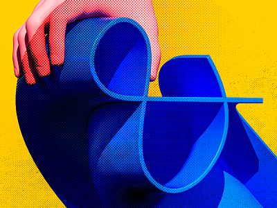 & 36daysoftype 3d abstract adobe ampersand ampersands blue colourful design halftone oldschool popart poster render retro vintage yellow