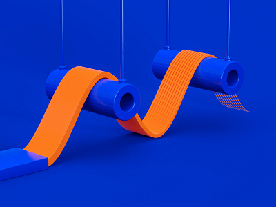 M - 36 Days of Type 7 3d abstract adobe blue cinema 4d colourful design factory neat orange process render smooth