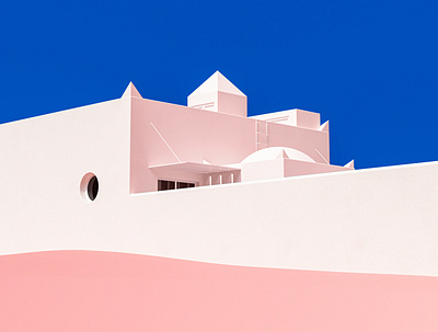 Dá Licença 3d architecture blue cinema 4d colourful design mediterranean pink render vintage