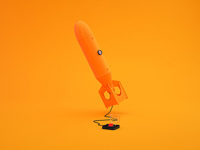 Blow Up Bomb 3d bomb button colour colourful explode float orange render weapon