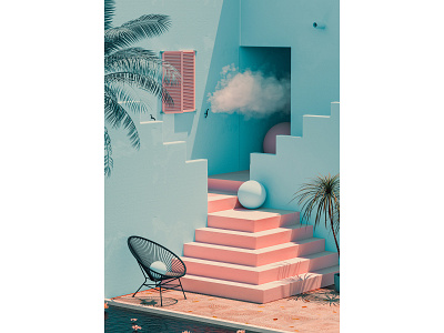 Muralla Roja - Part 2 3d abstract adobe cinema 4d colour colourful design holiday illustration mediterranean pink render spain sphere sun