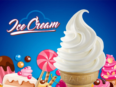 Ice Cream banners graphic design illustraion poster poster design